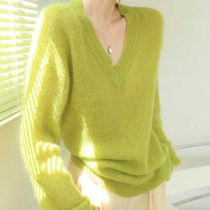 PULL MOHAIR VERT FLUO